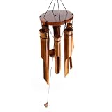 Bamboo Windchime 6 Chimes Light Brown, Small