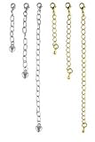 Necklace Bracelet Extender Set - 1", 2" & 4" - Gold & Silver Tone ~ 6 Pcs in Total (FB210)