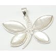 925 Silver Mother of Pearl DragonFly Pendant, 18 Chain