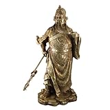 Vintage Kuan Kung Warrior Statue Sand Cast Bronze Collectible Home Decor