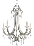 Quoizel RTY5005ES Tyne 5 Light Chandelier, Empire Silver with Swarovski Crystals