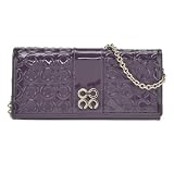 コーチ COACH 二つ折り長財布 ジュリアエンボスパテント スリムエンベロープ パープル チェーン付 44013 SV/PX 【並行輸入品】
