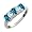 2.51 Ct Oval London Blue Topaz and Sky Blue Aquamarine Sterling Silver Ring