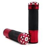 Dual Sport Moto Black Rubber Gel Handlebar Mount Gear Grips 7 8 Red CNC Billet Bar... by Astra Security