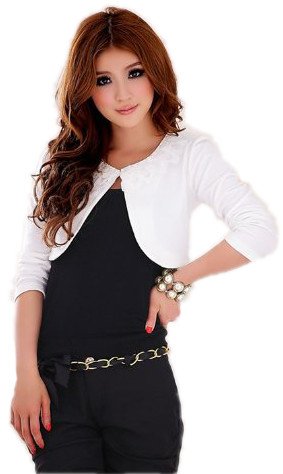 （アンフィニ） infini 長袖ボレロ ショート丈 結婚式 ボレロ ブラック ピンク ホワイト フリーサイズ フォーマル