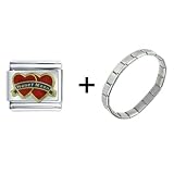 41N3wQARxNL. SL160  Honeymoon Hearts Italian Charm Bracelet