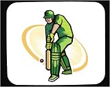 Decorated Mouse Pad with bat, sport, defense, ball, cricket, stroke