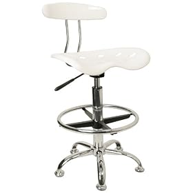 Click here to buy Drafting Stool Bar Stool in White - LF-215-WHITE-GG by Flash Furniture.