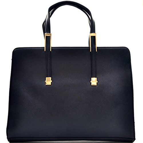 Dasein Classic Faux Leather Satchel Briefcase Handbag, Tablet, iPad Bag