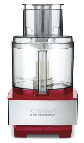 Cuisinart DFP-14BCNR 14-Cup Food Processor, Brushed Stainless and Red