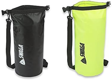 SWAGA Sports 10 L Dry Sack Waterproof Sports Bag - BLACK and YELLOW - 2 Pack