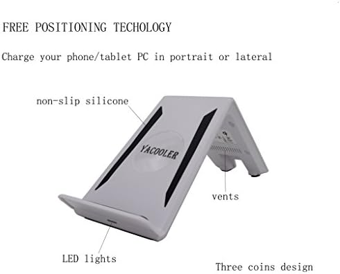 Itian A6 Three Coils Black Qi Standard Wireless Charger Charging Mount Cradle for Samsung S6 S5 Note 4 Nexus 7 Nokia HTC Lg G3 (White.)