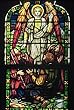 Frameable Art Card for Christmas - Angel appearing to shepherds in stained glass