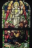 Frameable Art Card for Christmas - Angel appearing to shepherds in stained glass