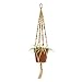 Homebunnyy Plant Hanger Macrame Jute 4 Legs Hanging Rope Plant Hangers 40 Inch for Indoor Outdoor Decorative Room Garden Flower Pots with Beads