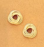 High Polish & Textured Love Knot Earrings In 14kt Gold