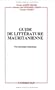 Guide de litterature mauritanienne: Une anthologie methodique (Collection "Critiques litteraires") (French Edition)