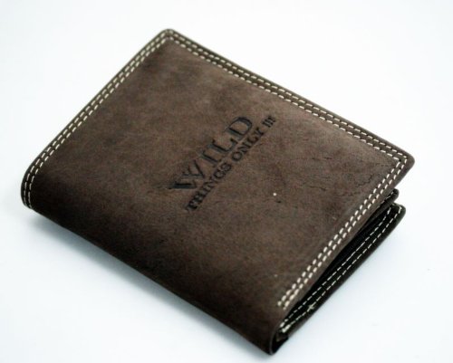 Echt Leder Geldbörse Portemonnaie mit vielen Taschen und Einlagen WILD NEU