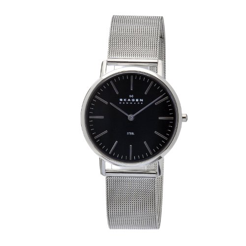 Skagen Men's O18LSSB Quartz Stainless Steel Black Dial Watch