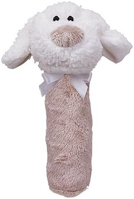 Friendly Pacifier Plush Stick Rattle with Pacifier, Light Brown