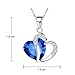 KATGI Fashion Austrian Crystals Heart Shape Pendant Necklace (Dark Blue)