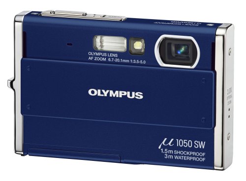 Childrens Toyshop  Electronics : Olympus Mju 1050SW Digital Camera - Pacific Blue (10.1MP, 3x Optical Zoom) 2.7" LCD