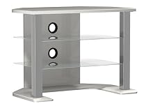 Sonax 30" wide, glass shelf, silver TV stand w/wire management