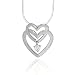 Olive N Figs Sterling Silver 'Rule My Heart' Love Pendant Necklace on 18inch Italian Shiny Snake Chain