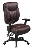 Office Star EL58623-C8 Work Smart Deluxe Multi Function Ergonomic Chair in Brown Tone Leather