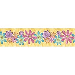 Blue Mountain Wallcoverings SR026251 Just for Kids Flirty Flowers Self-Stick Wall Border