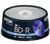 1x25 TDK BD-R Blu-ray Disk 25GB 4x Speed Cakebox