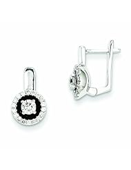 0.6 Carat 14K White Gold Diamond Circle Black Rhodium-plated Hinged Hoop Earrings