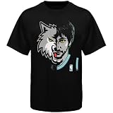 NBA Majestic Ricky Rubio Minnesota Timberwolves Logo Man T-Shirt - Black (Medium)
