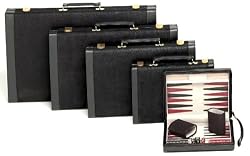 Magnetic Black Suede Backgammon Set - 9"