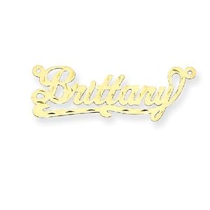 14k .013 Gauge Diamond-cut Name Plate Pendant