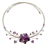 Amethyst and quartzite choker, 'Lilac Bouquet' 1.2 W 20.1 L