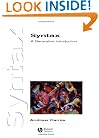 Syntax: A Generative Introduction (Introducing Linguistics)