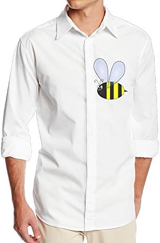 CSECGAR Bee Wigs Mens Long Sleeve Button Down Collar Dress Shirt