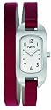 Opex - X0391LC1 - Ballerine - Montre Femme - Quartz Analogique - Cadran Acier Brossé - Bracelet Cuir Rouge