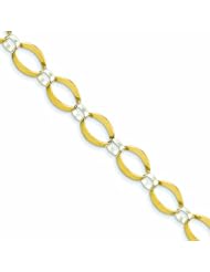 Genuine 14K Two-Tone Polished Open Link Bracelet 7.25 Inches 3 Grams Of Gold 100% Satisfaction Guaranteed.