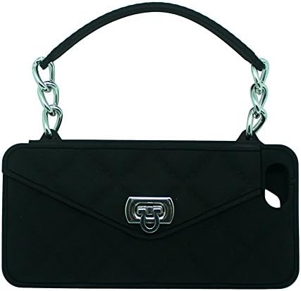 iPhone 5 Case / iPhone 5se / iPhone 5c Purse Case 4 inch display Black with Silver pursecase Smartphone Case Wristlet Clutch and Crossbody Chain with Wallet Purse Case Bundle as seen on Shark Tank