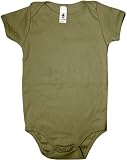 aap4001 Infant Baby Rib Short Sleeve One-Piece, Olive, 6-12