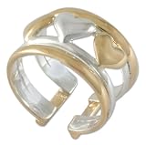 Gold plated ring, 'Our Three Hearts' 6.5 (US Ring size)