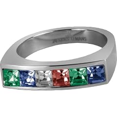 Jacques Lemans Ring besetzt mit funkelnde Swarovski Kristallen massiv Edelstahl Ringgr��e 56 S-R46F56