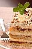 Wallmonkeys Peel and Stick Wall Decals - A Piece of Tiramisu with Mint and Cocoa Powder - Removable Graphic
