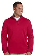 Ashworth Men's French Terry Half-Zip Pullover - CARMINE RED - M
