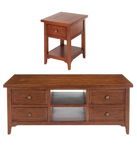 Kinston Coffee and Square Side Table Set