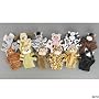 6 Plush Velour Animal Hand Puppets