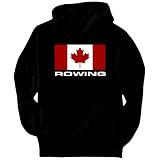 FLAG CANADA Rowing Sports Mens Hoodie (Black, Sizes X-Small - XXX-Large)