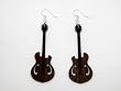 Brown Guitar Wooden Earrings